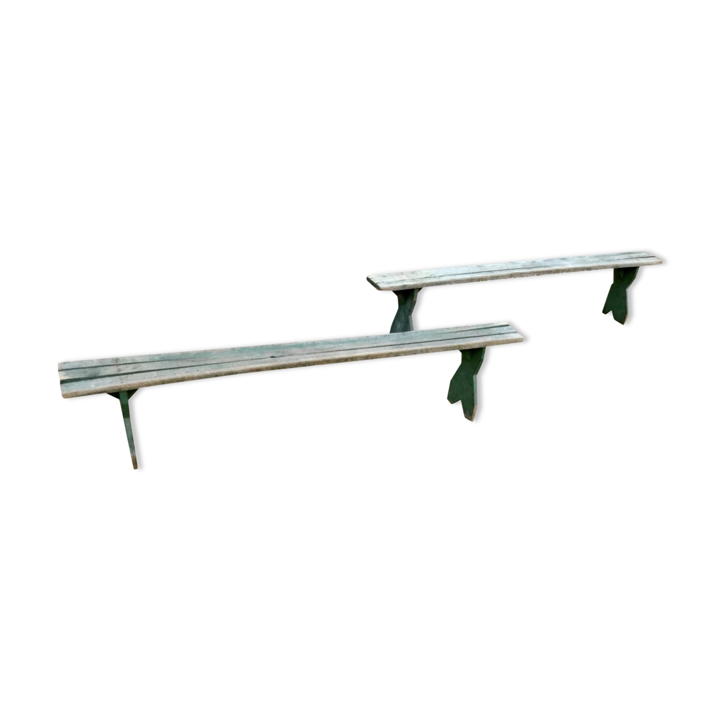 A pair of vintage childrens bench