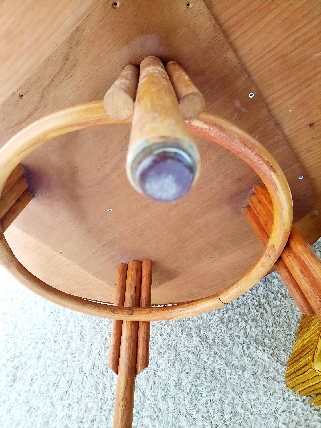 70s rattan coffee table