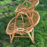 Pair of rattan armchairs