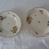 2 dishes presentation plates Sarreguemines 526112 faience flowers STRASBOURG