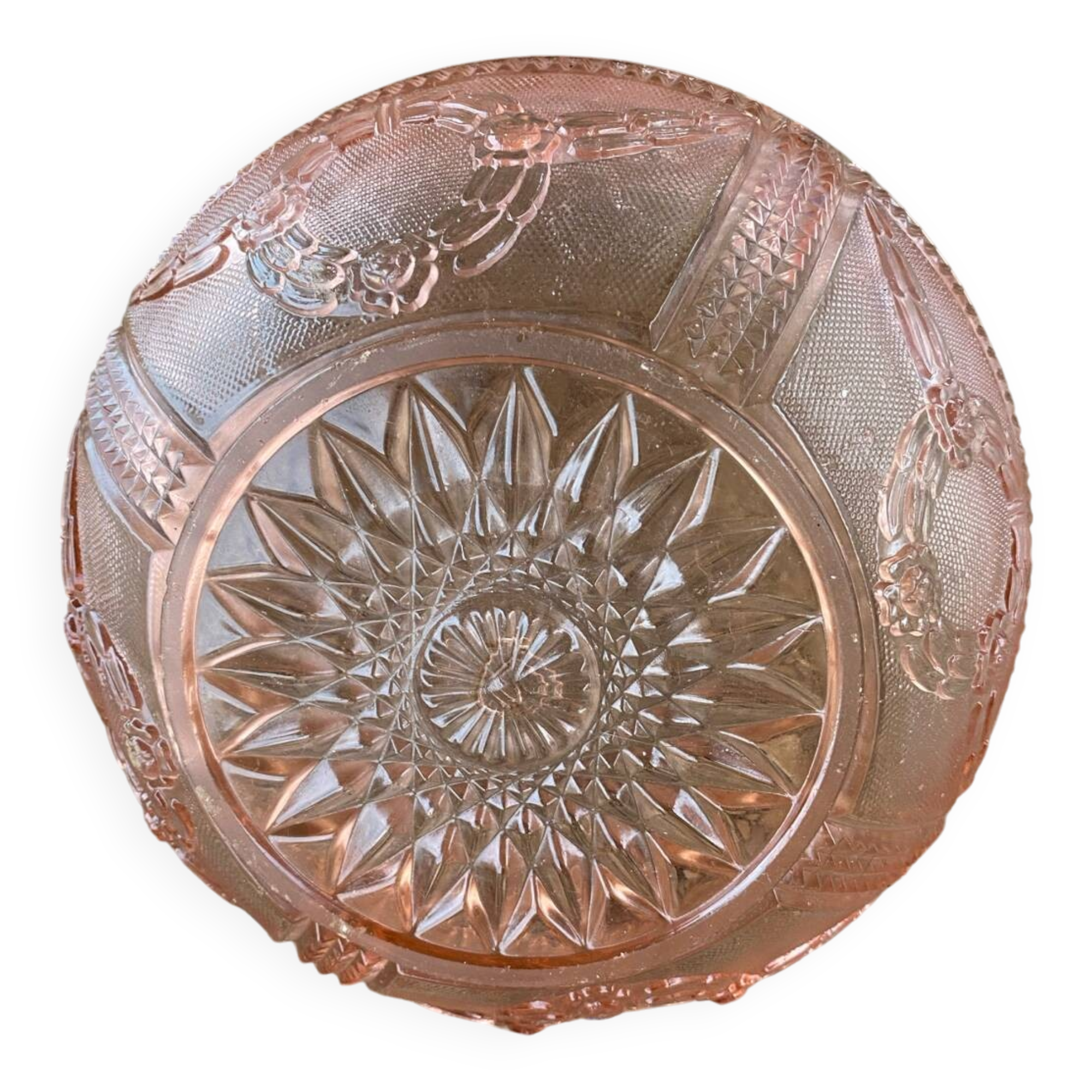 Vintage molded glass salad bowl