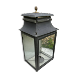 Tin and glass lantern