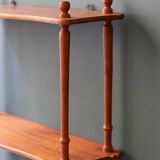 Antique turned wood wall shelf
