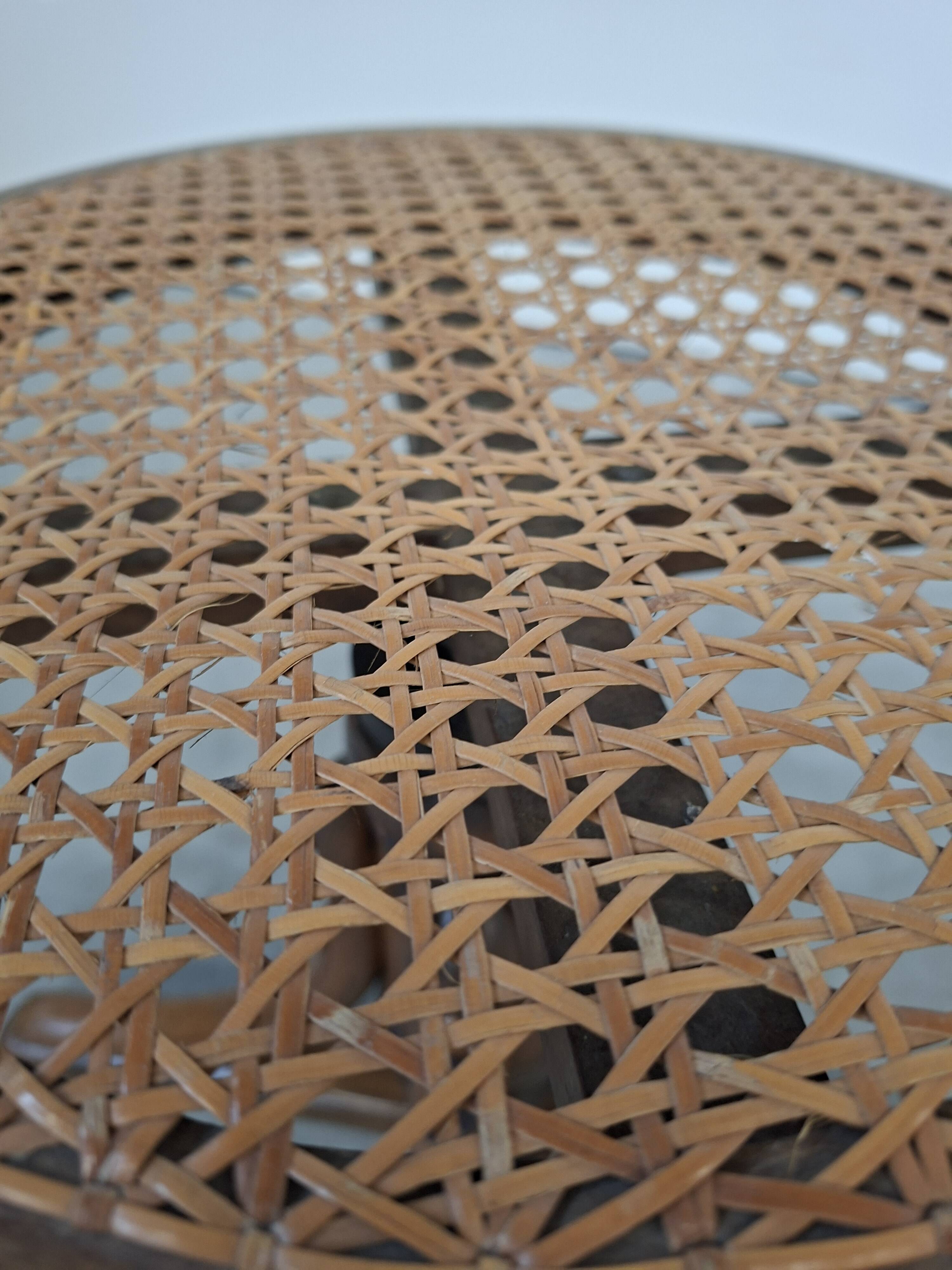 Sgabello da Pianoforte in Faggio Curvato e Paglia di Vienna