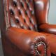 Fauteuil Chesterfield en cuir de vachette