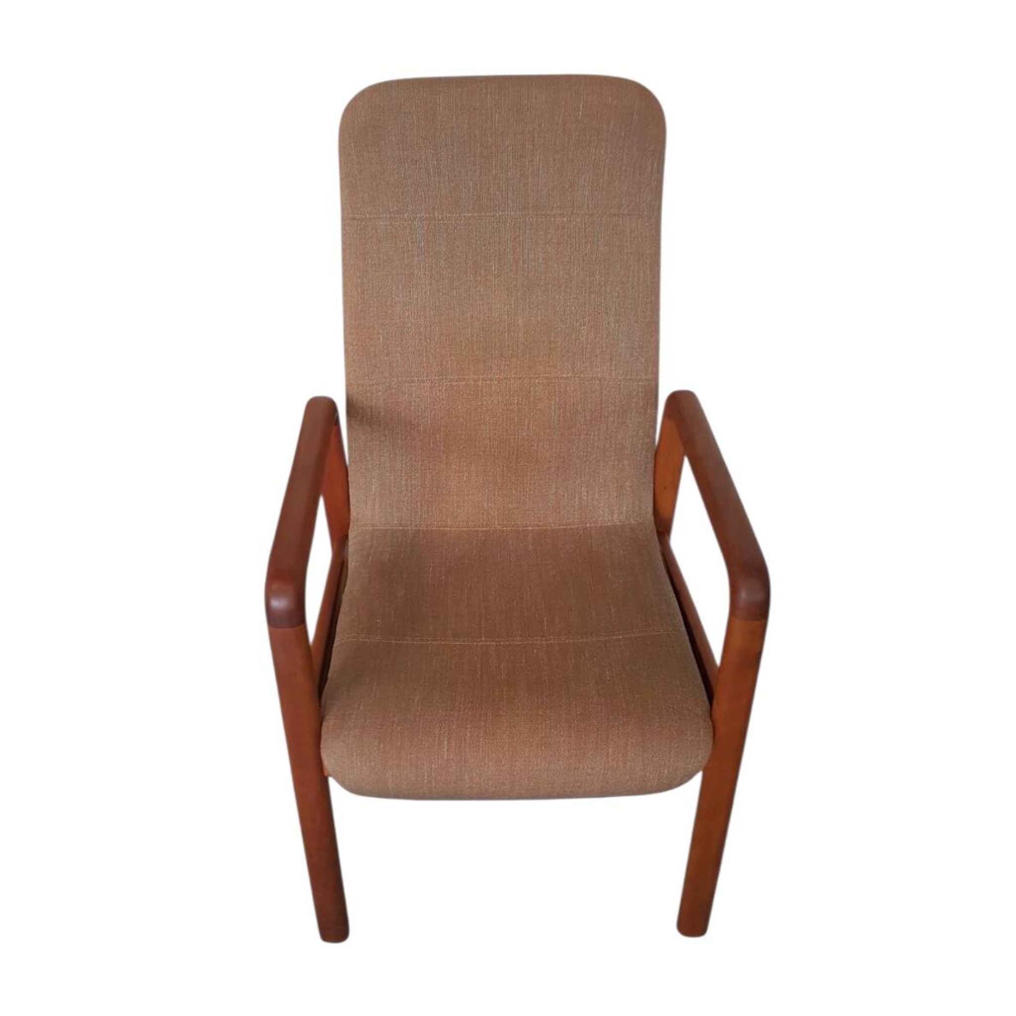 4 x Teak & Fabric Dining Chairs " STUKBAER " from Dyrlund Danmark 1960s