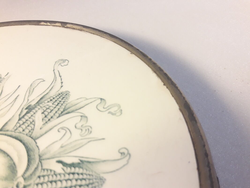 Coaster 21,8cm earthenware mounted on metal