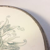 Dessous de plat 21,8cm faïence monté sur métal