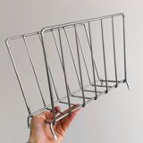 Silver metal bookend