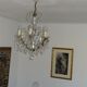 Bronze and crystal chandelier with six arms of light