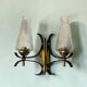 Pair Mid Century Itaian Modern  double wall sconce