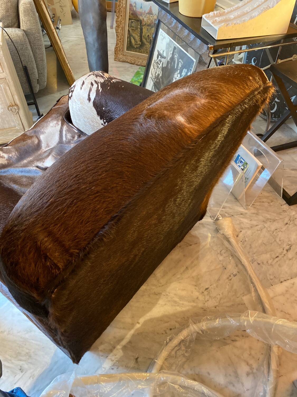 Goatskin club chair