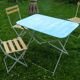 Table de jardin pliante métal bleue