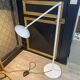 Ilmo vintage white lacquered metal halogen floor lamp, Italy, 1970s