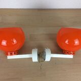 Paire d'appliques globes orange années 70