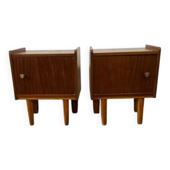 Set de 2 tables de chevet vintage / mini armoires