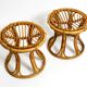Pair of beautiful rare original 1960's Italian bamboo stools