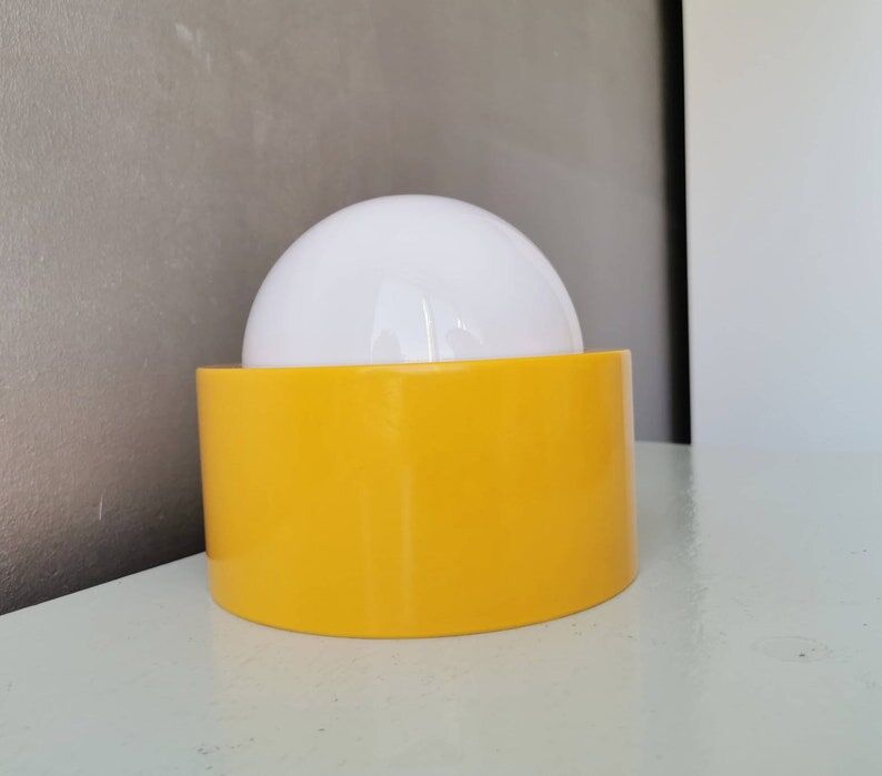 Vintage yellow ceiling lamp/table lamp, 80s