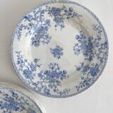 8 flat ironstone plates “Fleurette” Gien