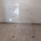 Lucite mobile shelf, 1970s.