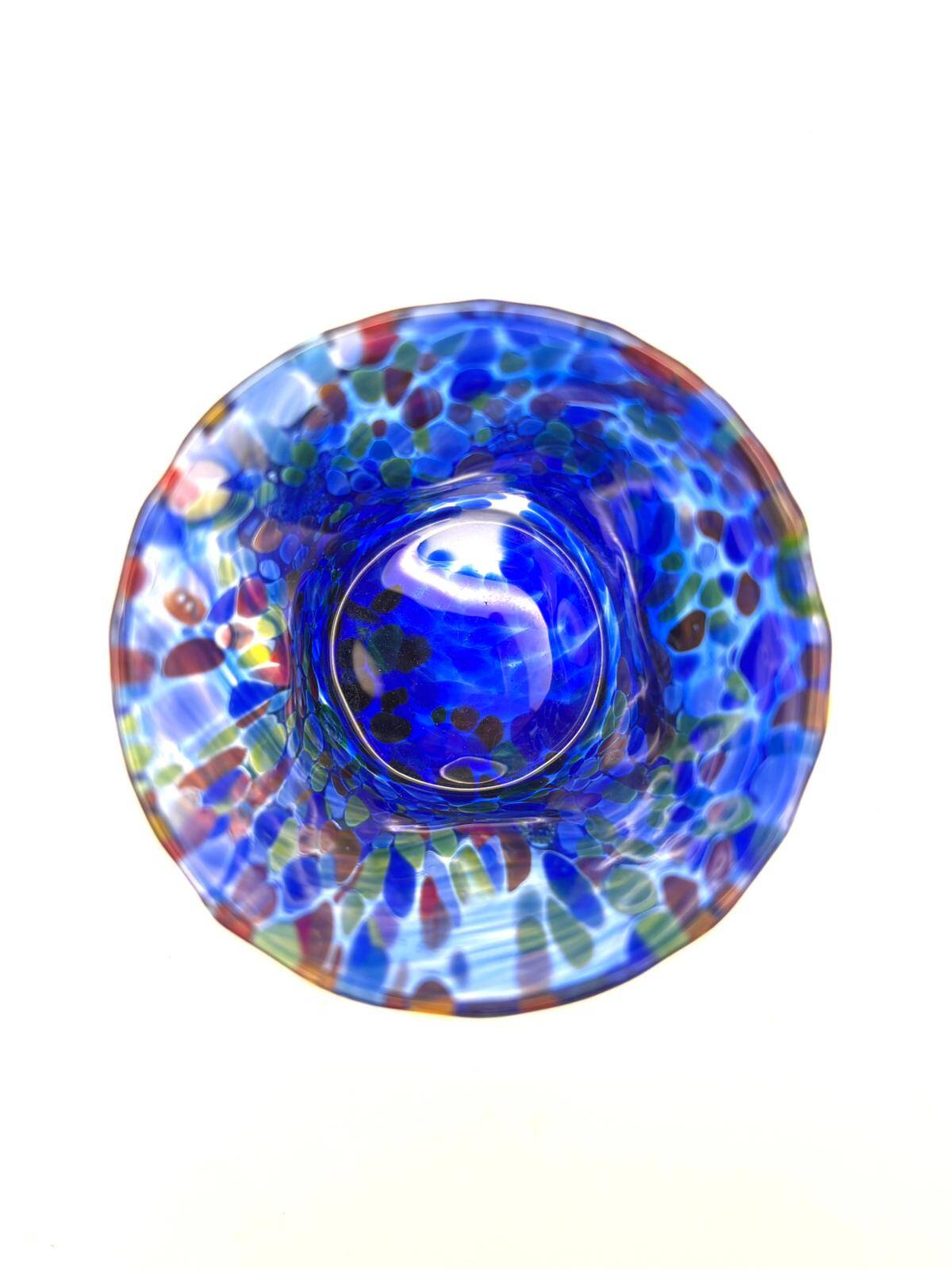 Set of 6 blown glass glasses with Murano murrine.