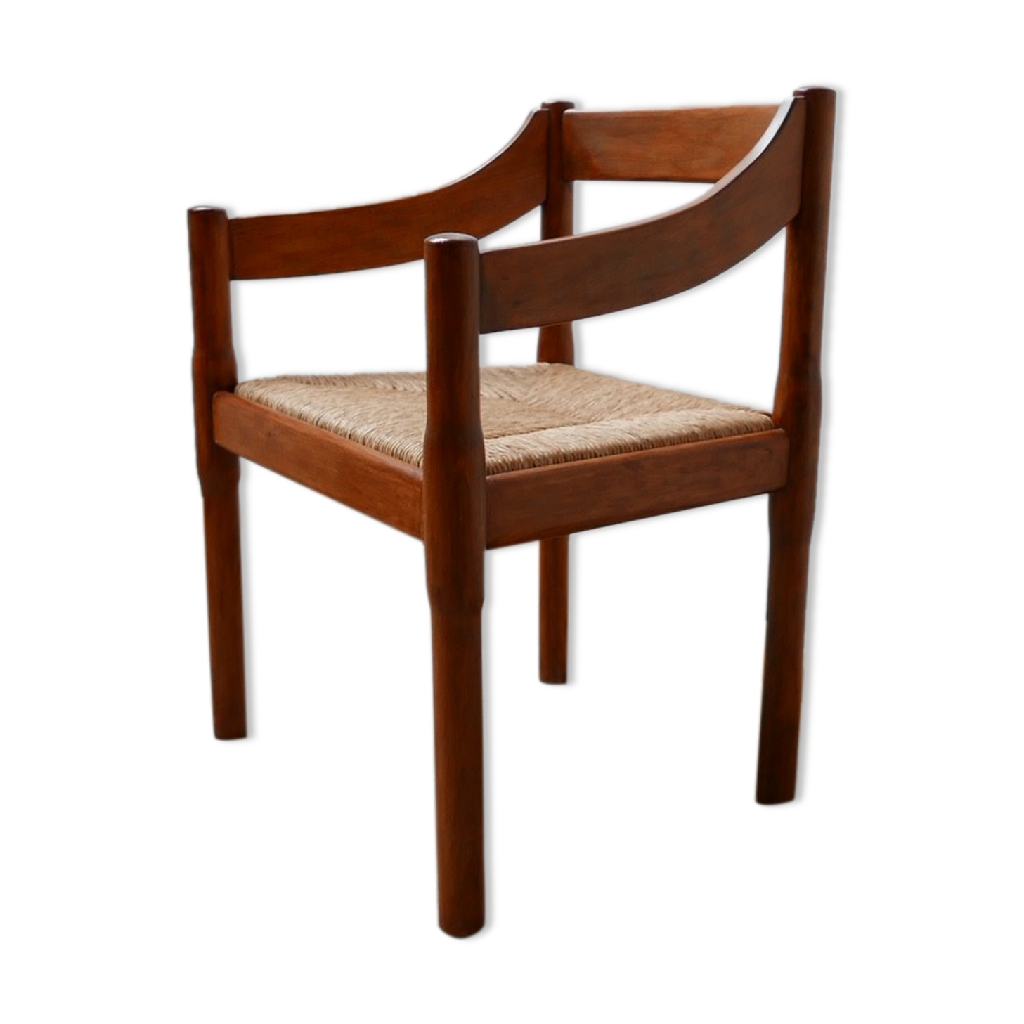 Italian Mid-Century Carimate Rush Armchair by Vico Magisretti