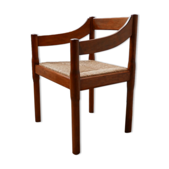 Italian Mid-Century Carimate Rush Armchair by Vico Magisretti