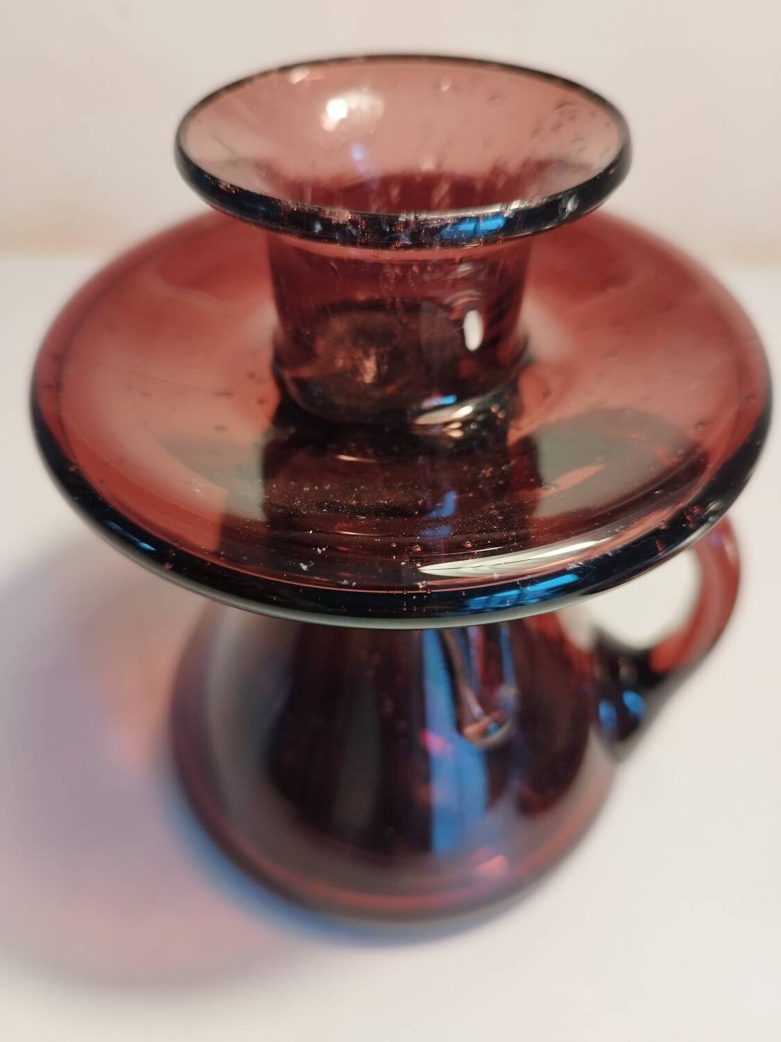 Biot bubbled glass candle holder