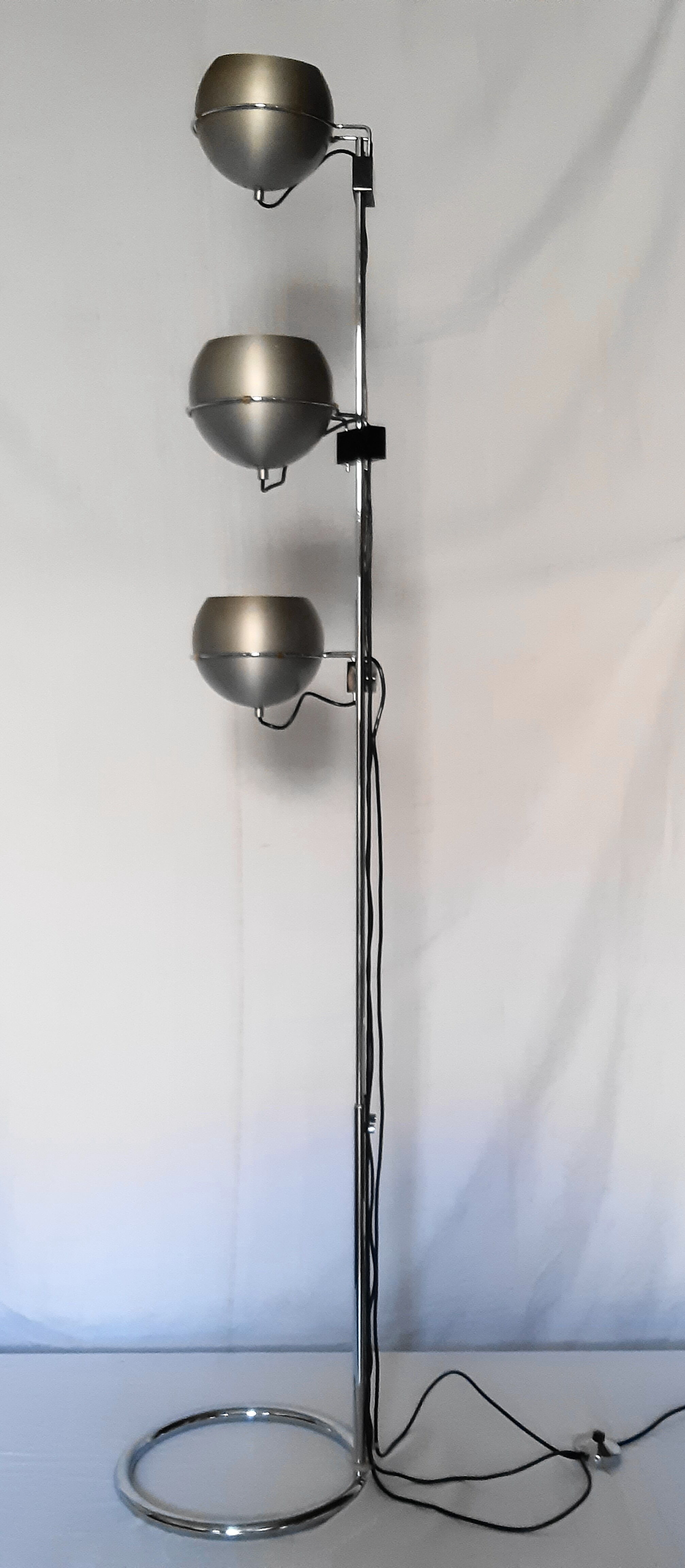 Floor lamp 3 globes "eyes-ball" by Goffredo Reggiani, 70s