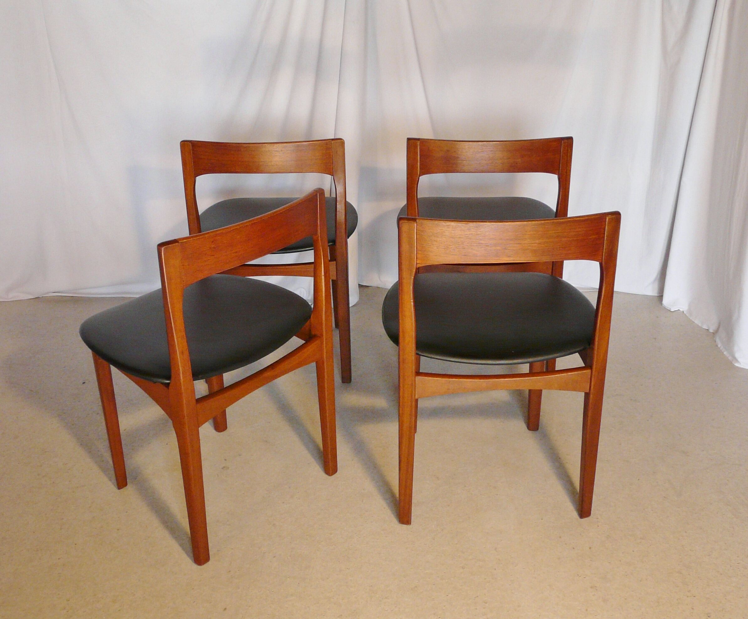 Lot of four scandinavian teak chairs