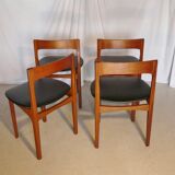 Lot of four scandinavian teak chairs