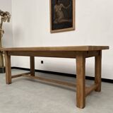 Large extendable solid oak farm table