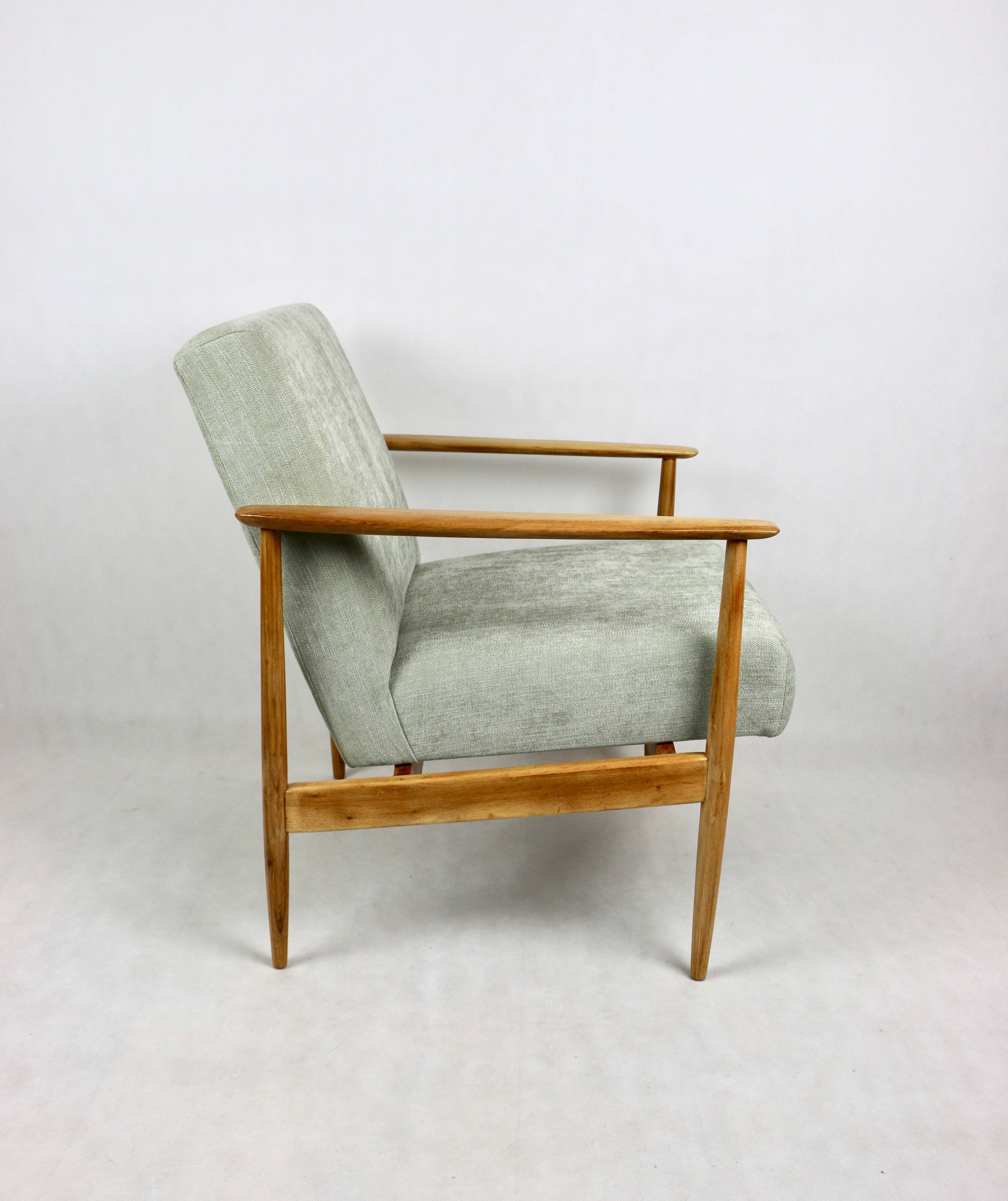 Vintage Danish Light Green Armchair, 1970s