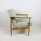 Fauteuil danois en tissu vert, années 1970