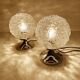 Pair of Vintage Glass Bubble Bedside Lamps