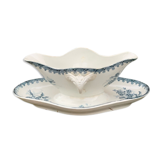 Saucière with a sticking plate earthenware iron earth the Amandinoise service Margot
