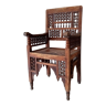 Moroccan armchair in carved wood early twentieth century