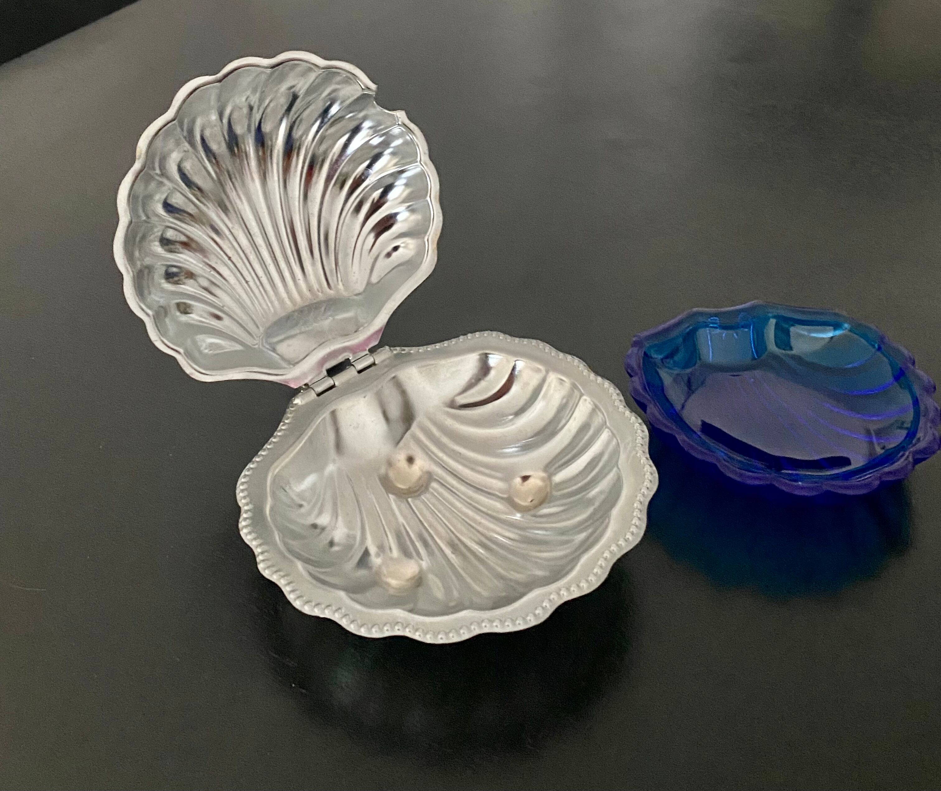 Stainless steel shell butter dish