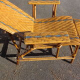 Chaise longue en osier