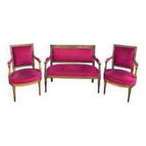 Louis XVI living room - Bench and two armchairs