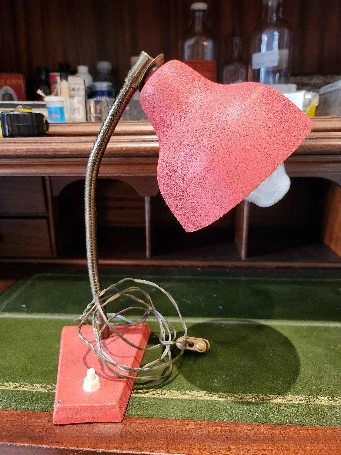 Vintage red desk lamp