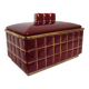 Art Deco box in burgundy ceramic art Poët Laval