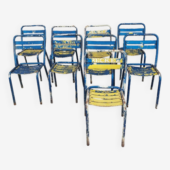 Set of 9 Tolix chairs