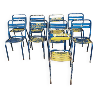 Lot 9 chaises Tolix