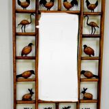 Miroir bois fer forgé animale