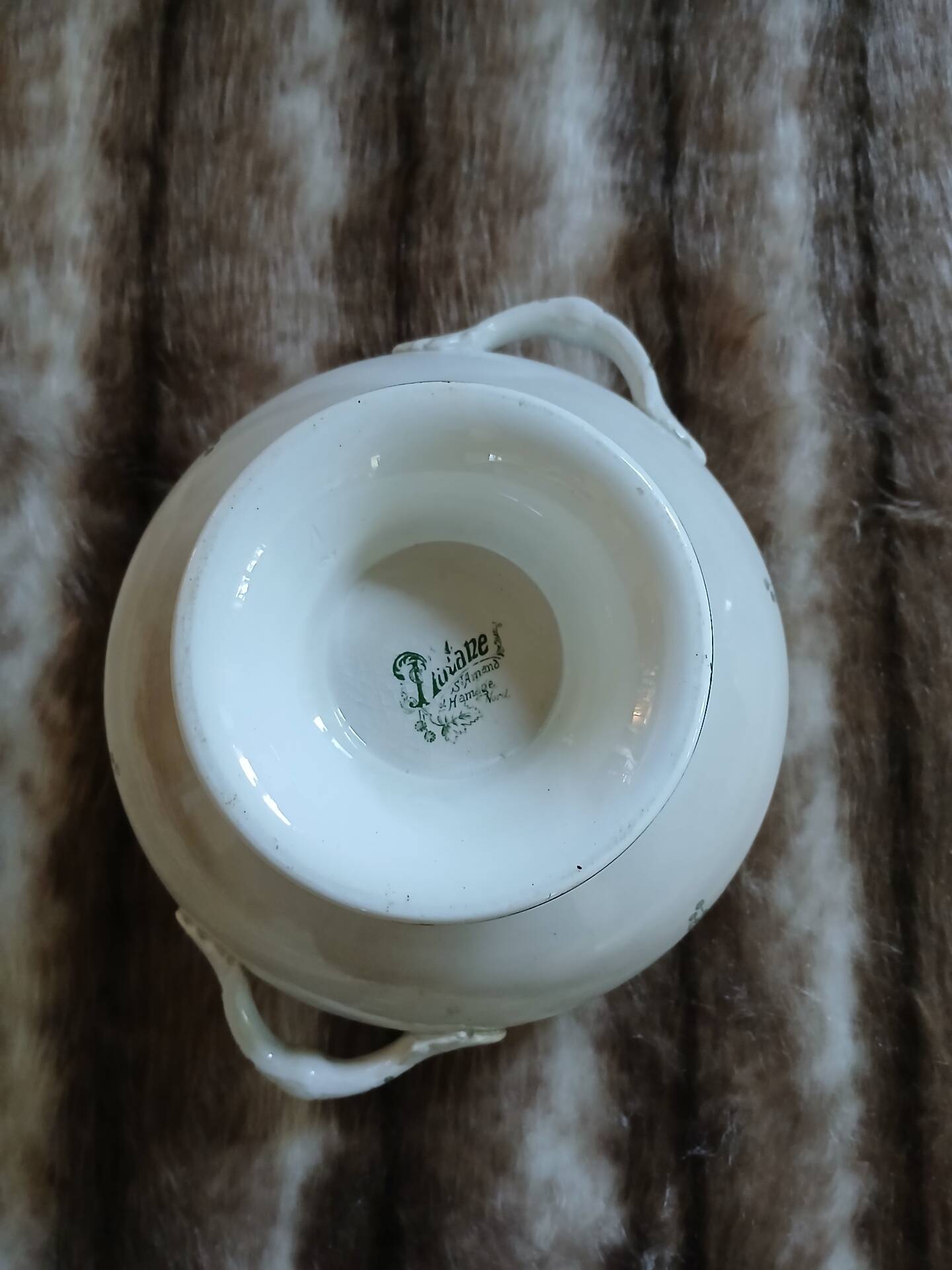 Small antique soup tureen in ironstone