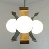 Vintage Pendant Light Yugoslavia 1970 Hanging Lamp Brutalist Copper Sputnik