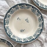 3 deep plates in iron earth "Milan" Creil and Montereau