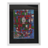 framed painting "red boats" signed