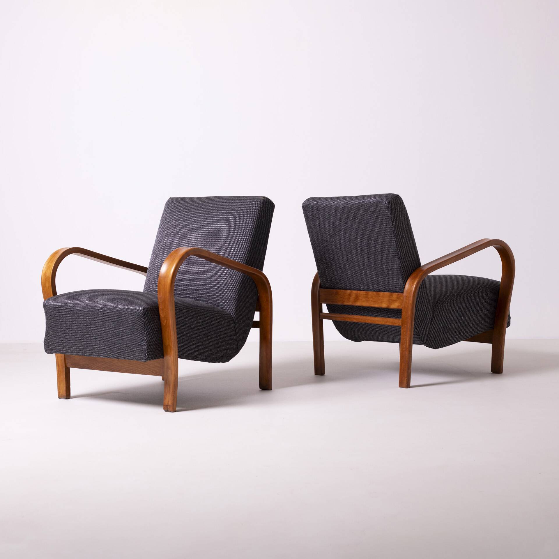 Pair of armchairs by Kozelka andKropacek, Interier Praha, 1950s